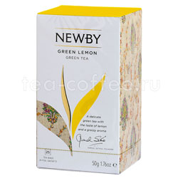 Чай Newby Green Lemon зеленый Сенча с лимоном в пакетиках 25 шт